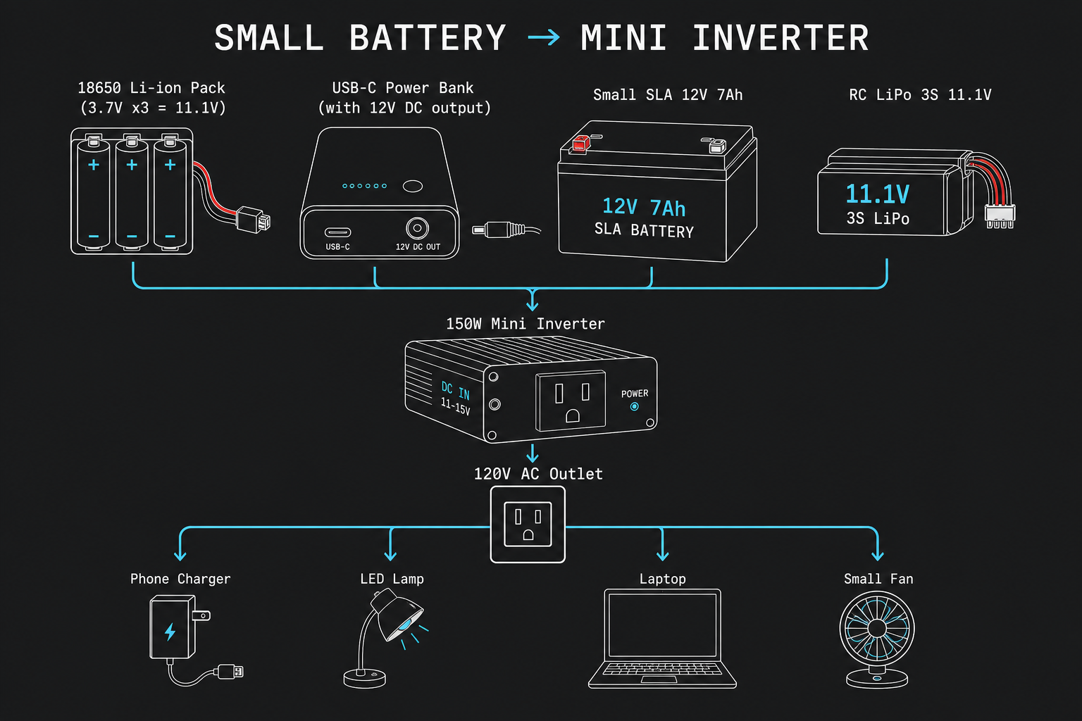 Small portable batteries